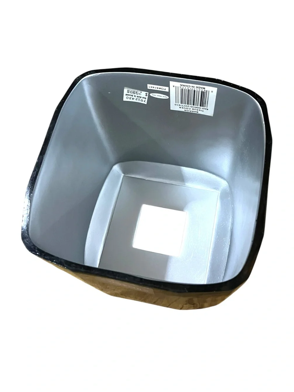 Croscill Home Barron Tissue Box Cover Silver Gray Charcoal Black